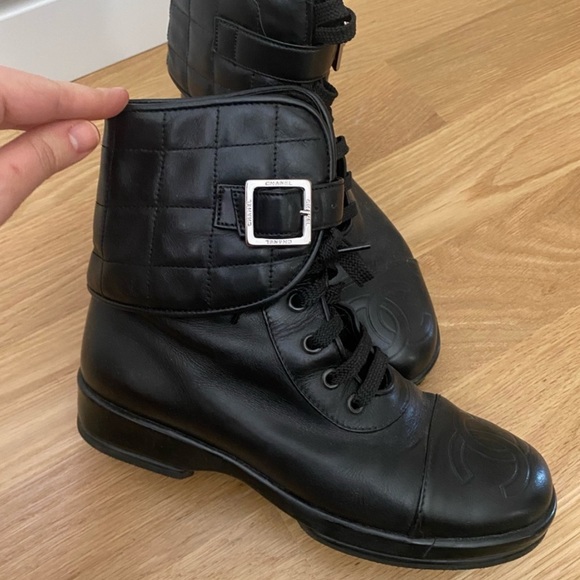 🖤 Chanel Black Combat Boots 🖤 - Picture 2 of 6
